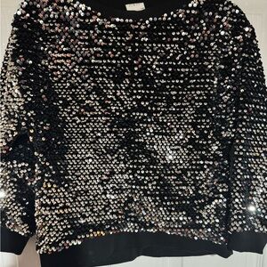 Sequins sweater with sleeves, absolutely gorgeous top. Goes w/jeans or pants